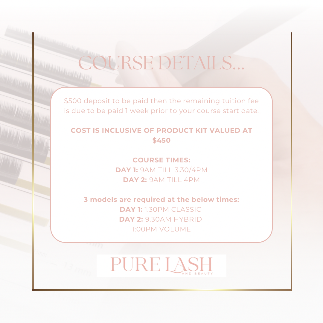 2-Day Classic, Hybrid & Volume Lash Artistry Course - Pure Lash Beauty